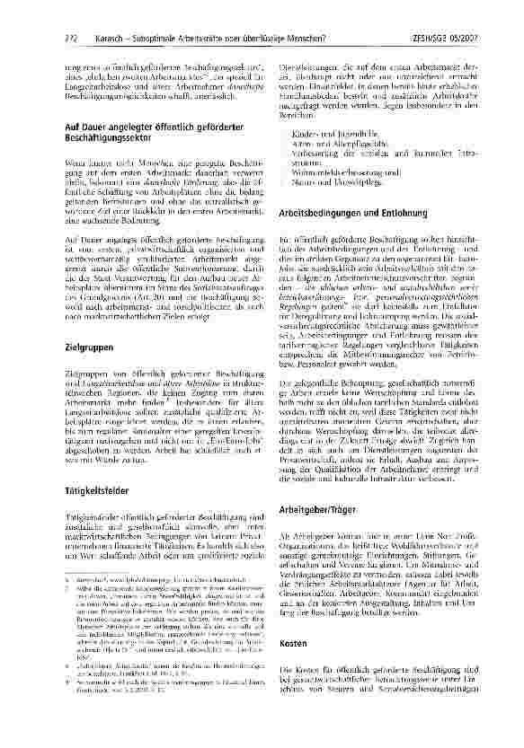 Vorschauseite 2: Suboptimale Arbeitskräfte oder überflüssige Menschen? Plädoyer für einen unbefristeten Zweiten Arbeitsmarkt