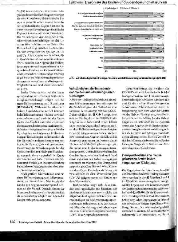 Vorschauseite 5: Inanspruchnahme medizinischer Leistungen