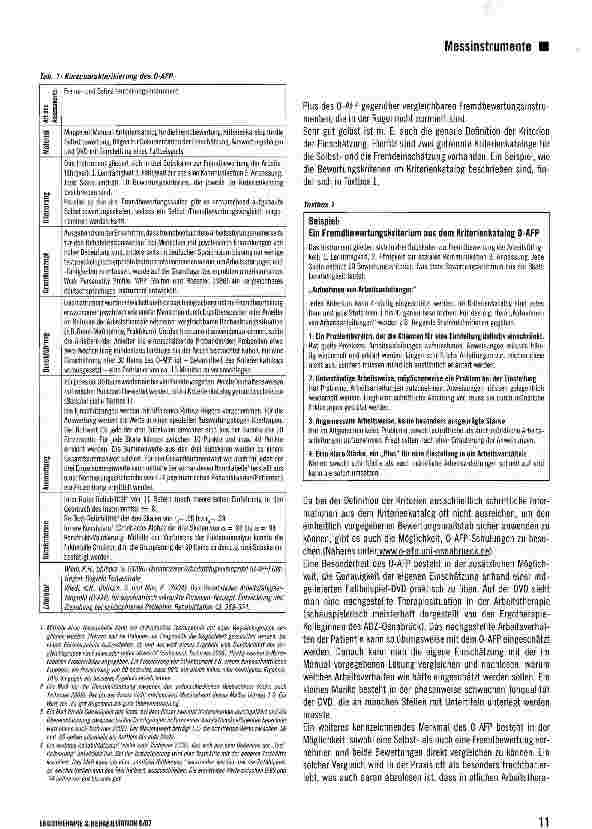 Vorschauseite 2: Das Osnabrücker Arbeitsfähigkeitenprofil (O-AFP)