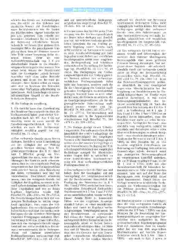 Vorschauseite 3: Zu den Voraussetzungen einer zulässigen Vorlage an das Bundesverfassungsgericht