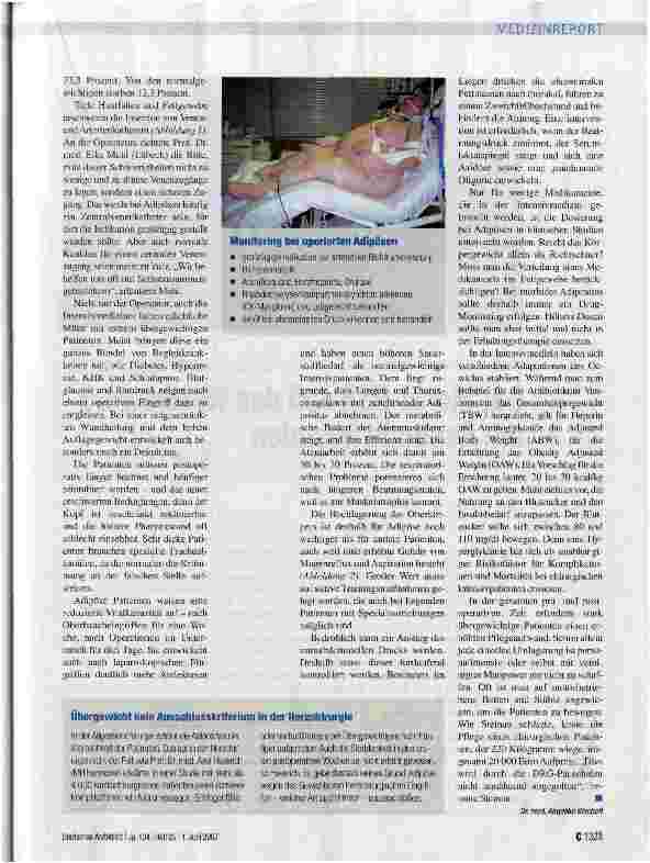 Vorschauseite 2: Schwergewichtige Probleme im Fall einer Operation