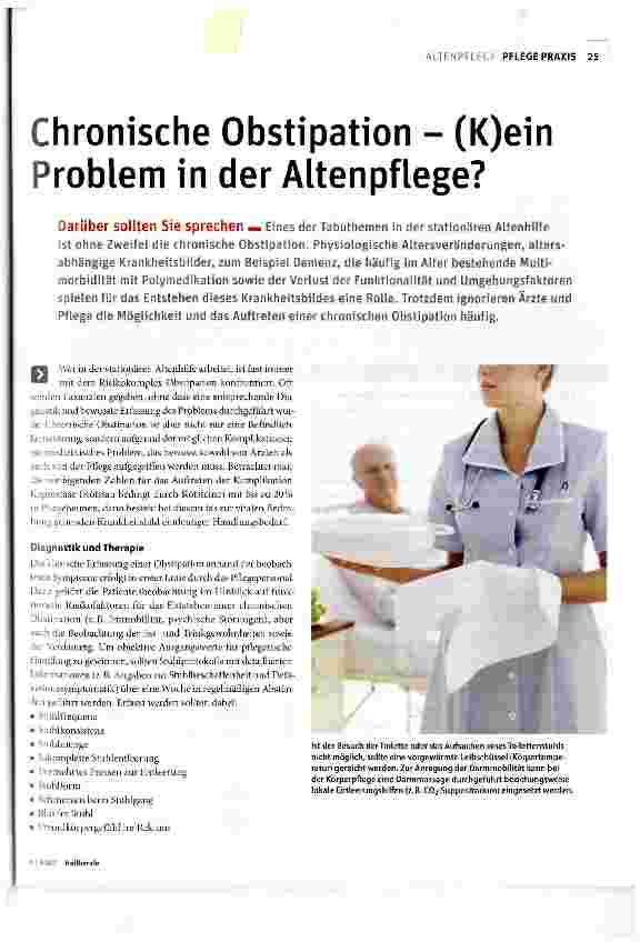 Vorschauseite 1: Chronische Obstipation - (K)ein Problem in der Altenpflege?