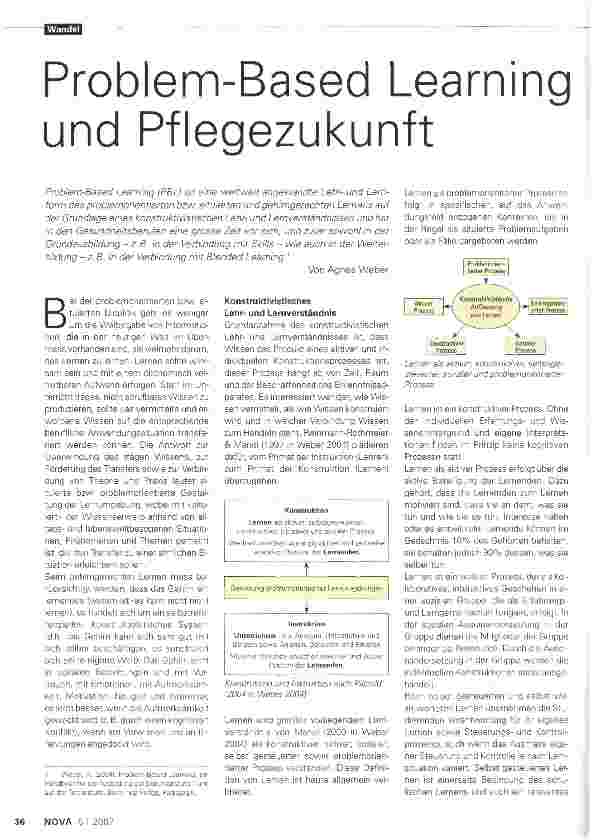 Vorschauseite 1: Problem-Based Learning und Pflegezukunft