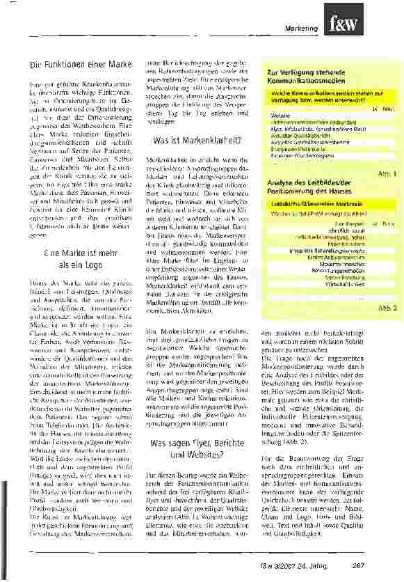Vorschauseite 2: Das Krankenhaus muss sich als Marke positionieren
