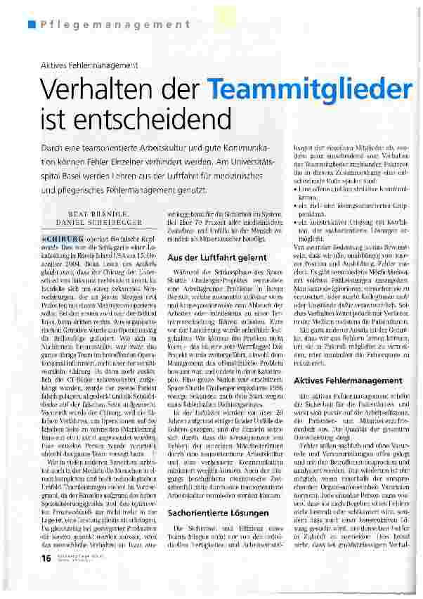 Vorschauseite 1: Verhalten der Teammitglieder ist entscheidend?
