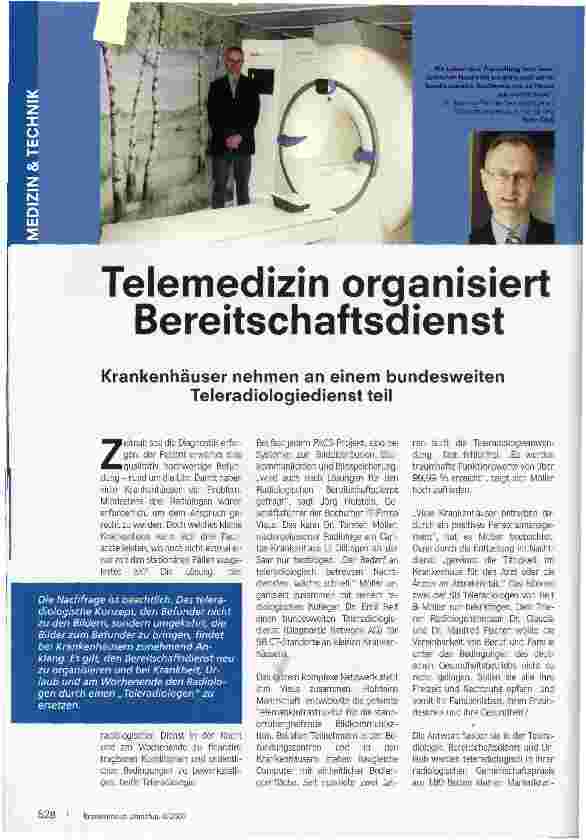 Vorschauseite 1: Telemedizin organisiert Bereitschaftsdienst