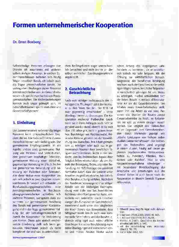 Vorschauseite 1: Formen unternehmerischer Kooperation