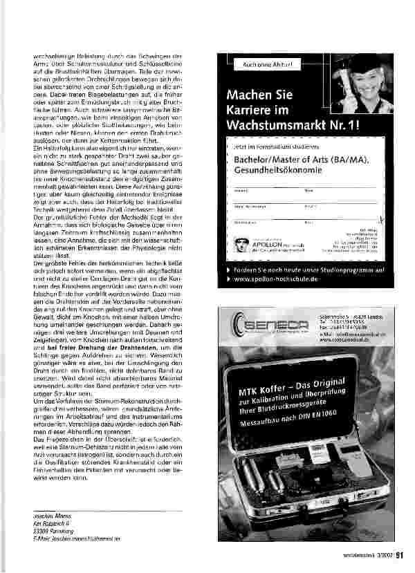 Vorschauseite 3: Sternum-Dehiszenz - eine iatrogene Komplikation?