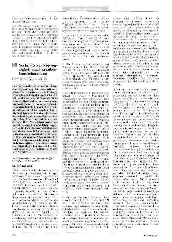 Vorschauseite 4: Zur Notwendigkeit der Krankenhausbehandlung