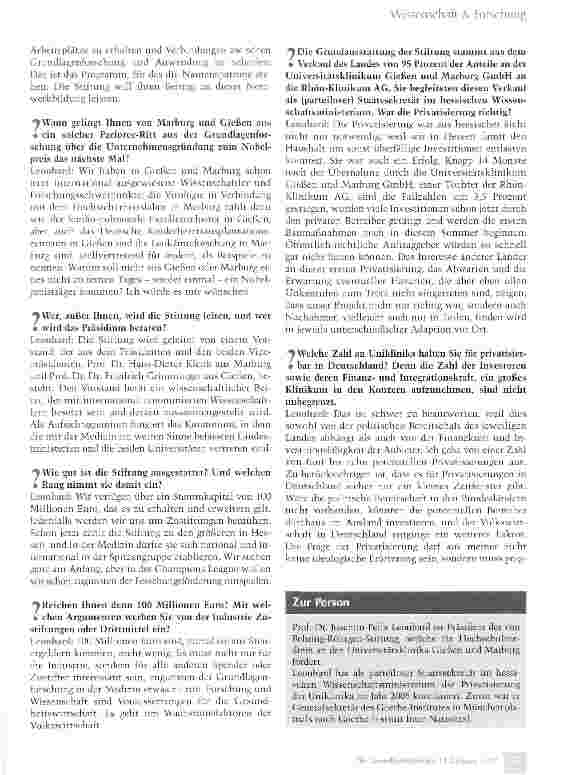 Vorschauseite 2: Von Behring und Röntgen sind Programm
