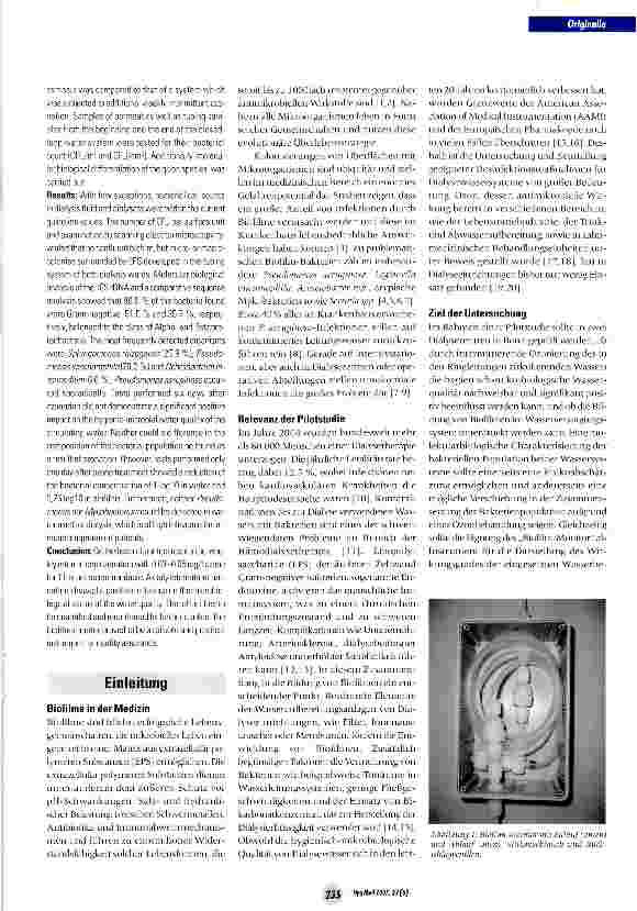 Vorschauseite 2: Intermittierende Ozonierung zur Optimierung der Wasserqualität und Reduzierung von Biofilm-Bildung in der Wasserversorgung von Dialysezentren