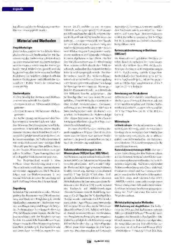 Vorschauseite 3: Intermittierende Ozonierung zur Optimierung der Wasserqualität und Reduzierung von Biofilm-Bildung in der Wasserversorgung von Dialysezentren