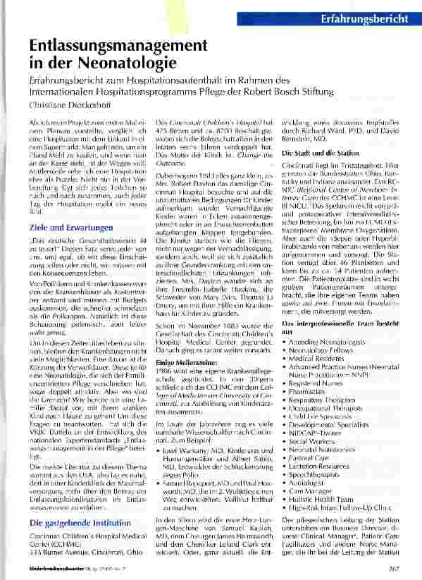 Vorschauseite 1: Entlassungsmanagement in der Neonatologie