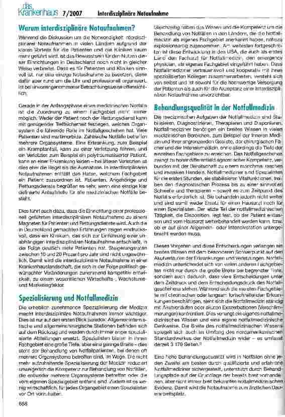 Vorschauseite 2: Interdisziplinäre Notaufnahme