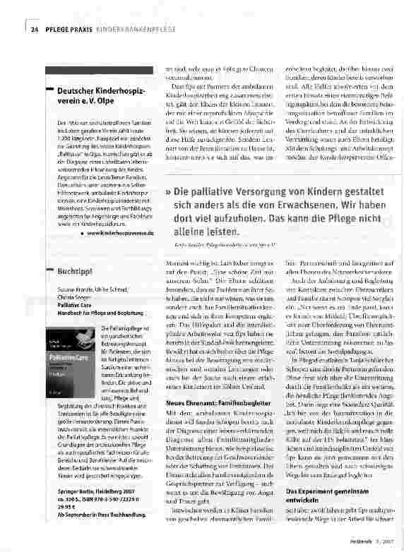 Vorschauseite 2: Lücken in der palliativen Versorgung schließen