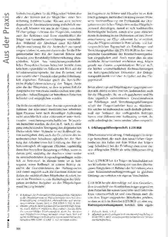 Vorschauseite 2: Standortbestimmung Pflege -zugleich eine Stellungnahme zum gleichnamigen Beitrag von H. Böhme und M. Hasseler in Die Schwester/ Der Pfleger 08/2006 (2. Teil)