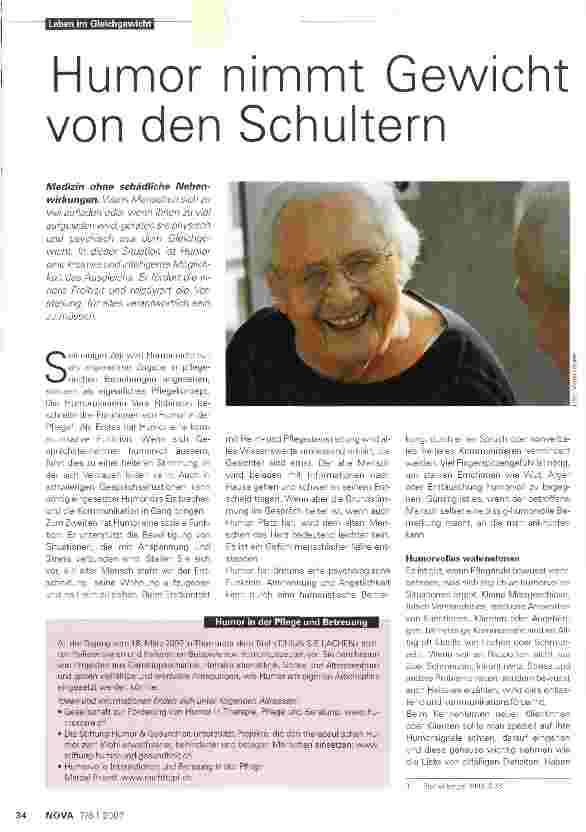 Vorschauseite 1: Humor nimmt Gewicht von den Schultern