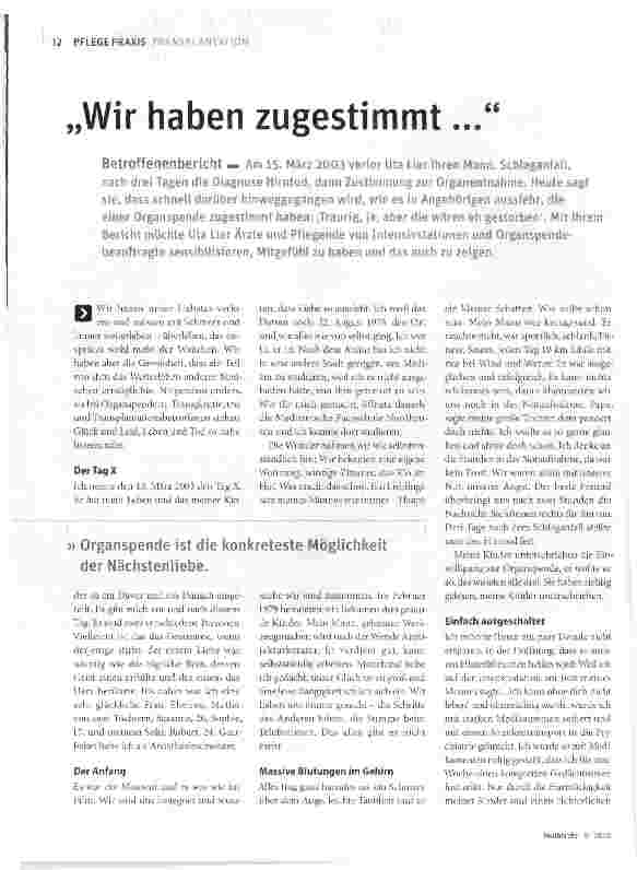 Vorschauseite 1: Wir haben zugestimmt...