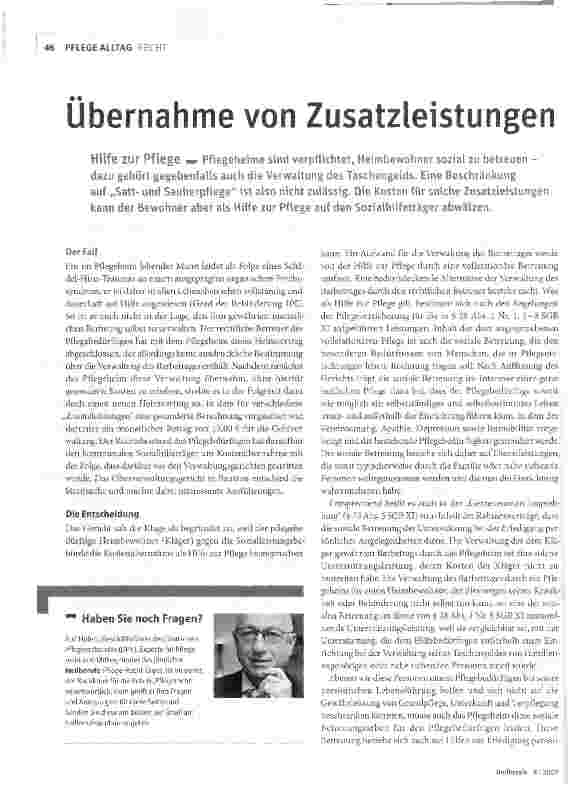 Vorschauseite 1: Übernahme von Zusatzleistungen