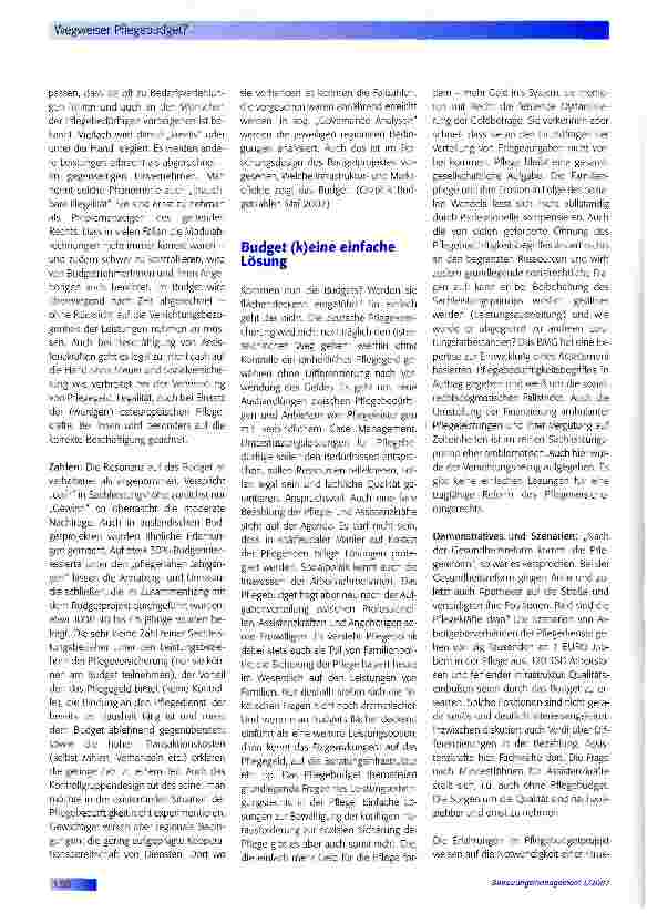 Vorschauseite 2: Wegweiser Pflegebudget?