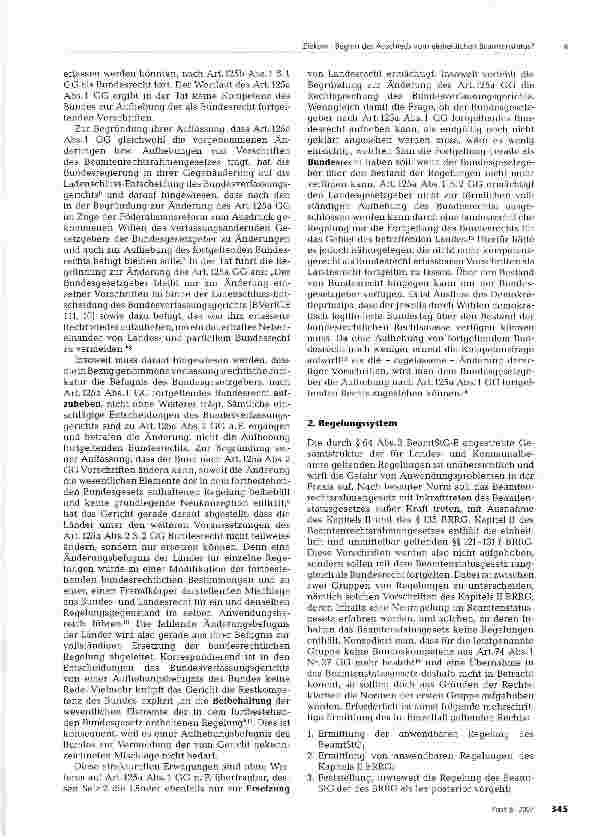 Vorschauseite 2: Beginn des Abschieds vom einheitlichen Beamtenstatus?