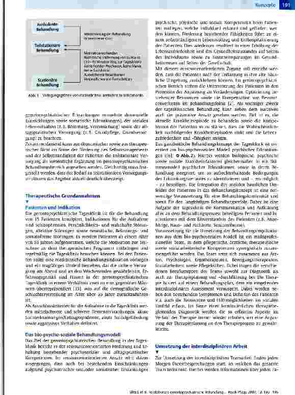 Vorschauseite 2: Teilstationäre gerontopsychiatrische Behandlung ein multiprofessionelles Konzept zur Behandlung psychiatrischer Erkrankungen älterer Menschen