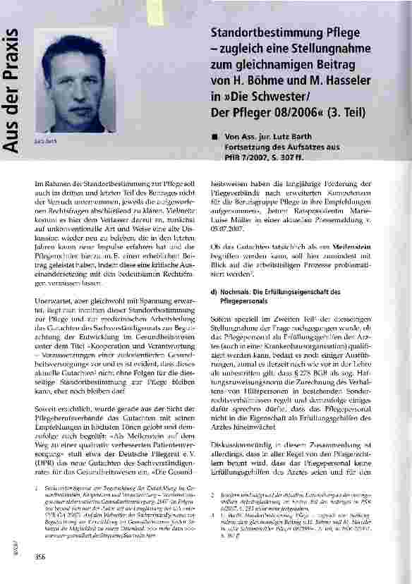 Vorschauseite 1: Standortbestimmung Pflege