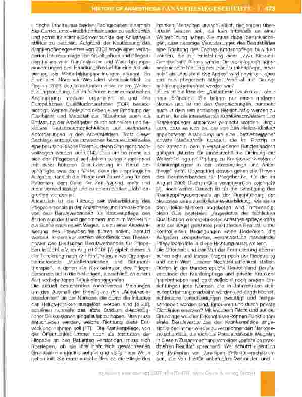 Vorschauseite 3: Arzt oder technischer Assistent? - Zur Geschichte der Beteiligung des Krankenpflegepersonals bei der Durchführung von Narkosen in der Bundesrepublik Deutschland