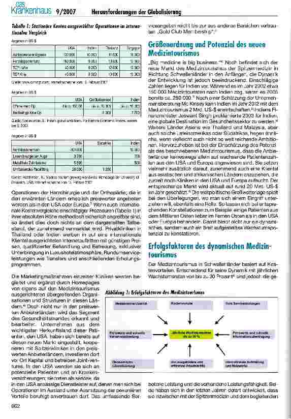 Vorschauseite 2: Die Herausforderungen der Globalisierung für deutsche Krankenhäuser