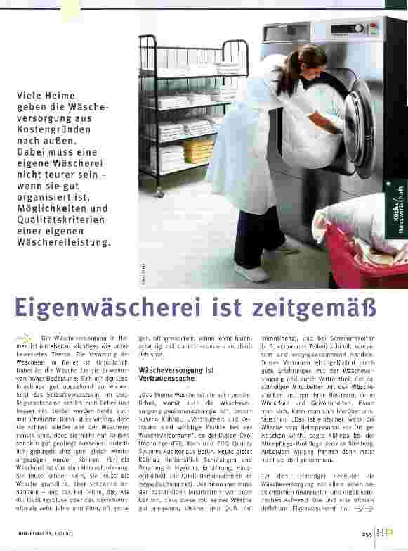 Vorschauseite 1: Eigenwäscherei ist zeitgemäß