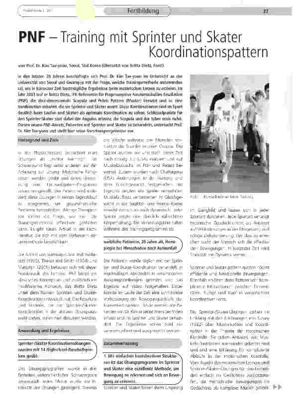 Vorschauseite 1: PNF-Training mit Sprinter und Skater Koordinationspattern