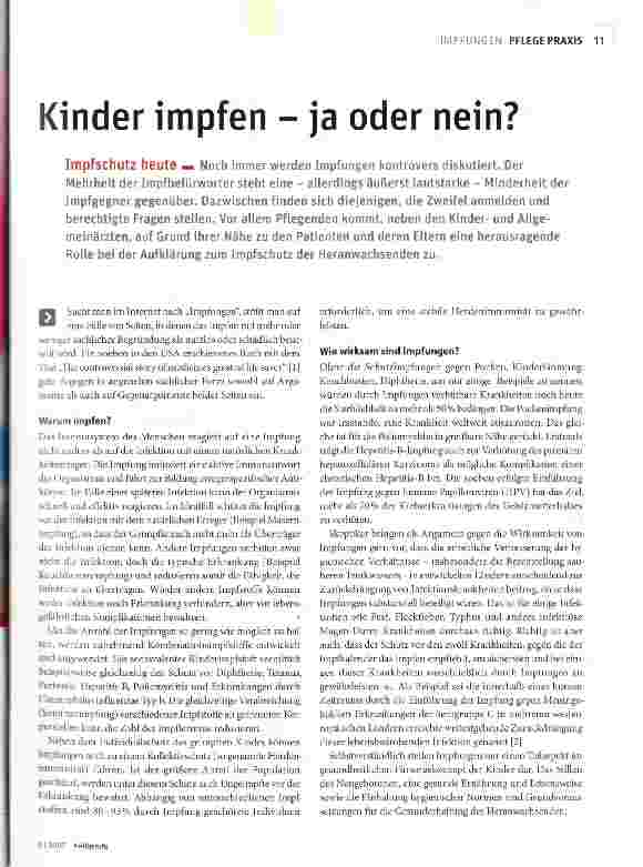 Vorschauseite 2: Kinder impfen - ja oder nein?