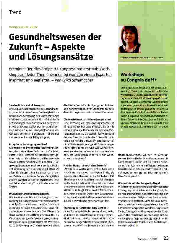 Vorschauseite 1: Gesundheitswesen der Zukunft - Aspekte und Lösungsansätze