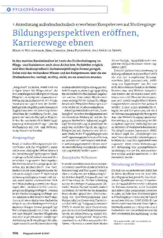 Vorschauseite 1: Bildungsperspektiven eröffnen, Karrierewege ebnen