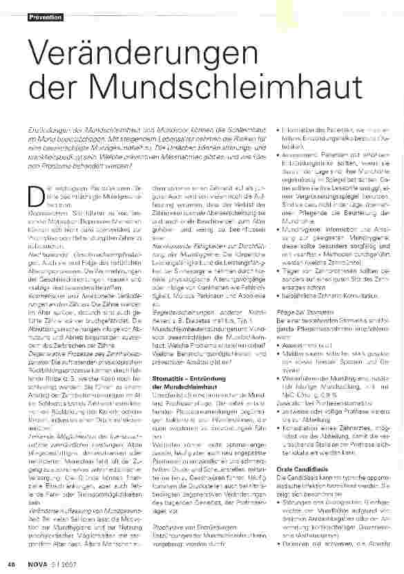 Vorschauseite 1: Veränderungen der Mundschleimhaut