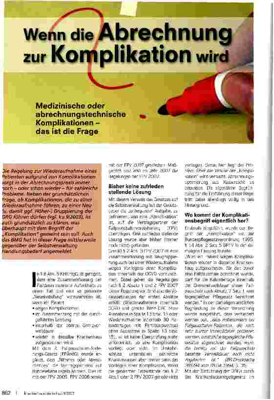 Vorschauseite 1: Wenn die Abrechnung zur Komplikation wird