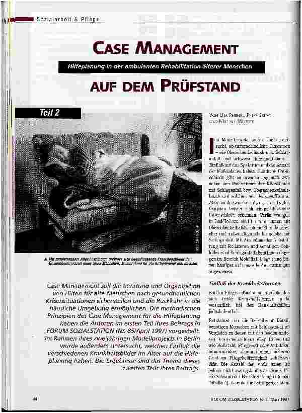 Vorschauseite 1: Case Management auf dem Prüfstand Hilfeplanung in der ambulanten Rehabilitation älterer Menschen (2. Teil)