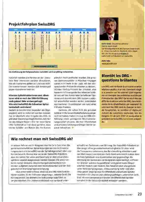 Vorschauseite 2: Mit SwissDRG zur Leistungsplanung