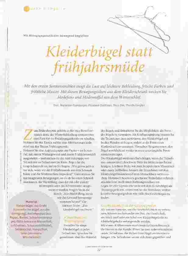 Vorschauseite 1: Kleiderbügel statt frühjahrsmüde