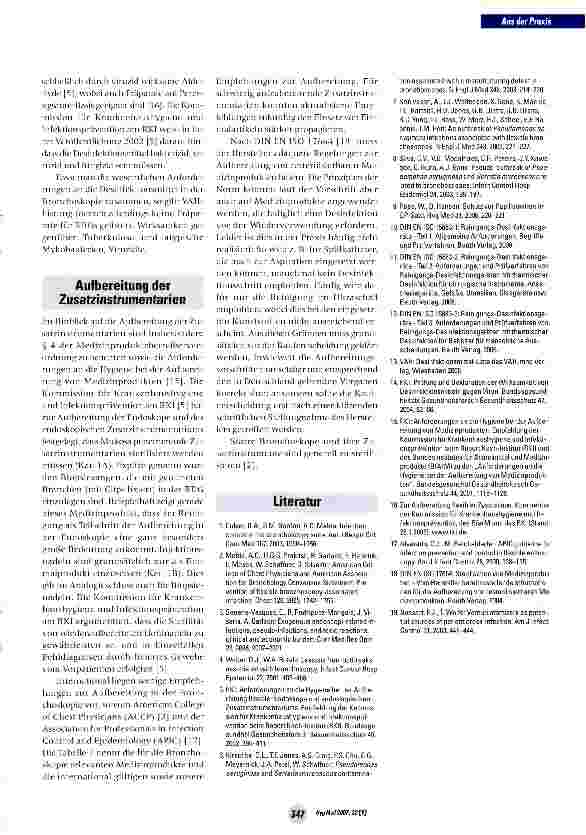 Vorschauseite 3: Bronchoskopisches Zusatzinstrumentarium: Kategorisierung und Aufbereitung