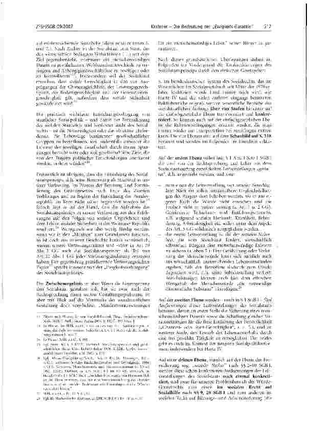 Vorschauseite 3: Die Bedeutung der Ewigkeits-Garantie nach Art. 79 Abs, 3 GG für unsere gegenwärtige Sozialstaatsdebatte