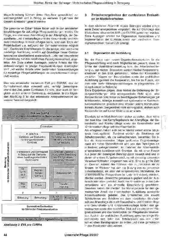 Vorschauseite 4: Erfassen und Bewerten: Die curriculare Evaluation im Modellvorhaben „Pflegeausbildung in Bewegung