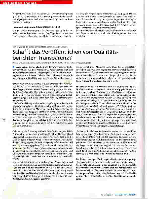 Vorschauseite 5: Reform für die Pflegebedürftigen