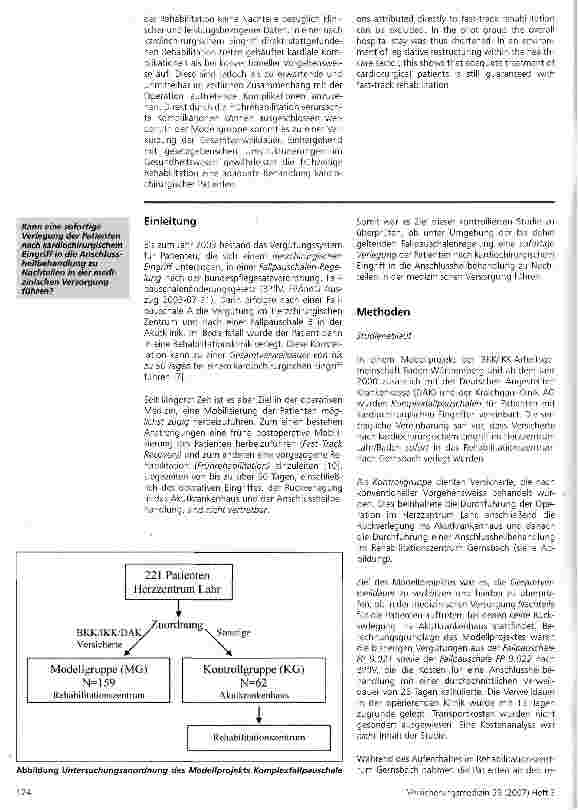 Vorschauseite 2: Komplexfallpauschalen in der Herzchirurgie - ein Modellprojekt zur Frührehabilitation