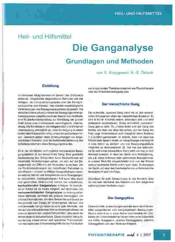 Vorschauseite 1: Die Ganganalyse Grundlagen und Methoden