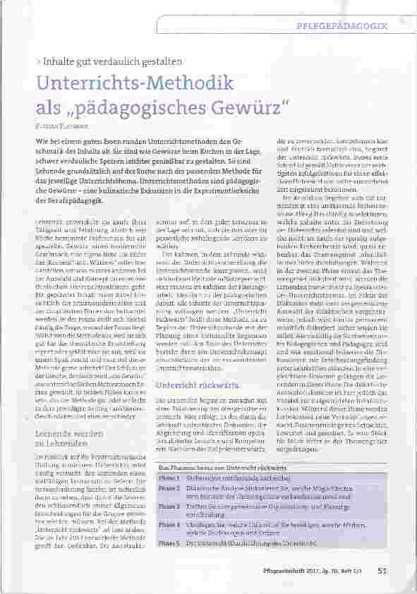 Vorschauseite 1: Unterrichts-Methodik als päödagogisches Gewürz