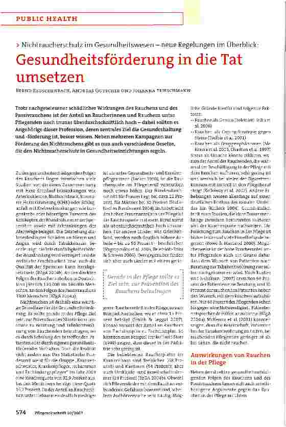 Vorschauseite 1: Gesundheitsförderung in die Tat umsetzen