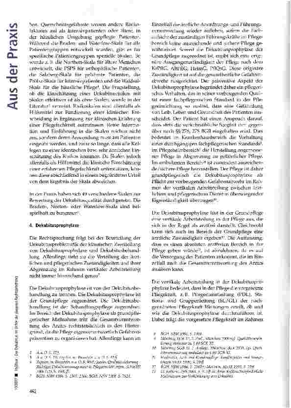 Vorschauseite 2: Der Dekubitus im Lichte der jüngeren Rechtsprechung (1. Teil)