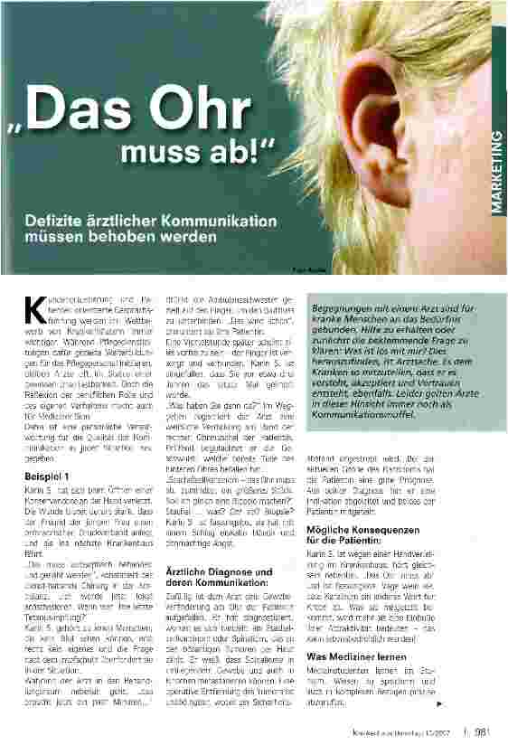 Vorschauseite 1: Das Ohr muss ab