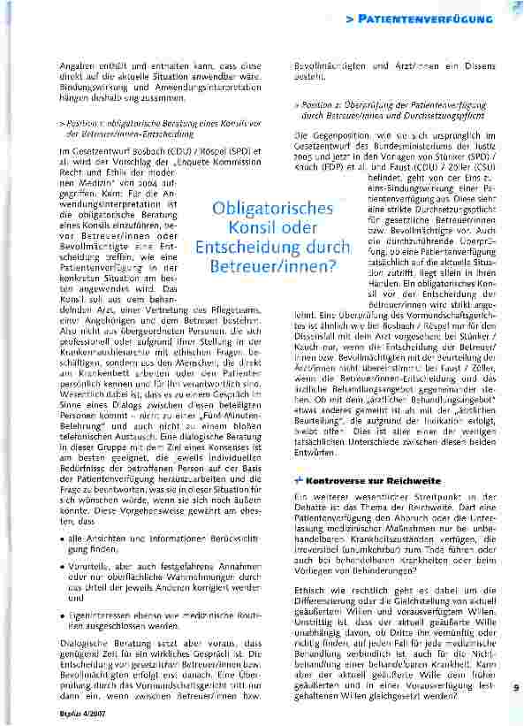 Vorschauseite 2: Selbstbestimmt bis zuletzt? Reichweiten und Grenzen rechtlicher Vertretung